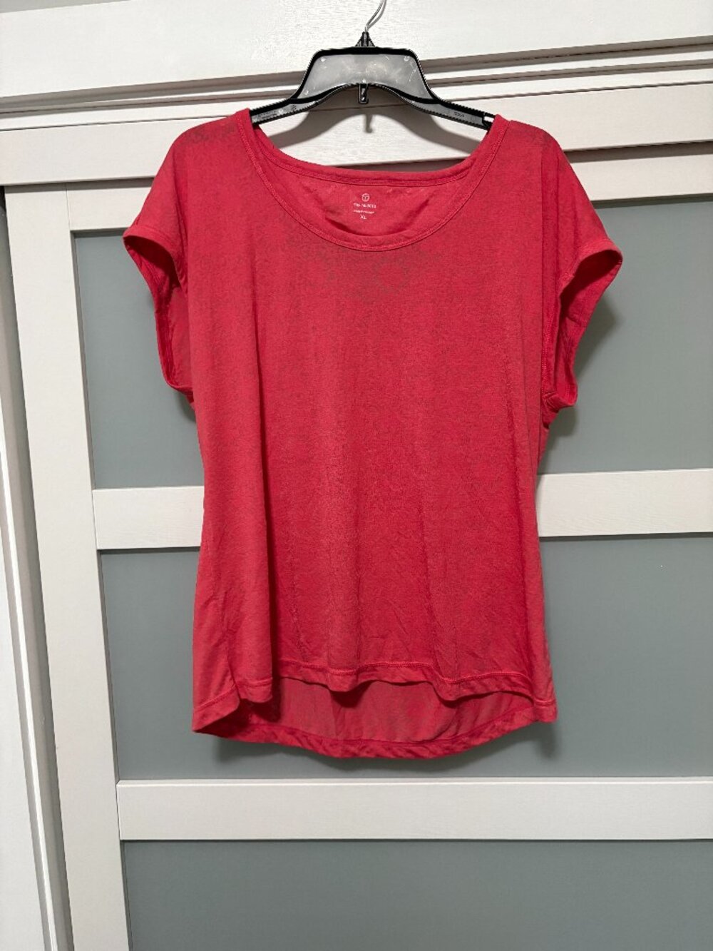 Talbots XL Ladies Coral Semi Sheer Floral Print Top S/S Cute NWT NEW